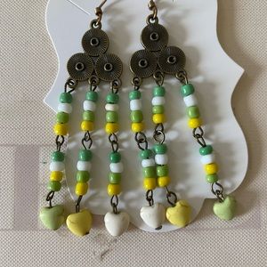 Zarcillos bohemios chandelier cuentas de vidrio checo